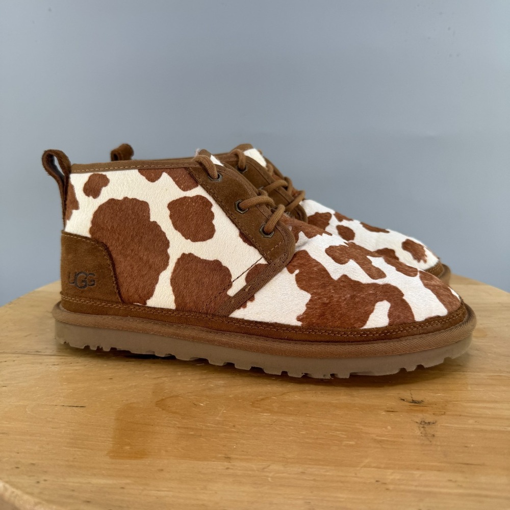 Ugg Neumel Cow Print Chukka Womens Size 9 Boots Cowgirl Western Heritage